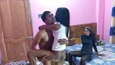 Play Two beautiful brunette whores, very skinny, both with small breasts