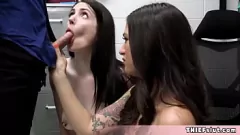 Play Cute Teen Pornstars Aria and Jasmin Caught Shoplifting and Busted by a Mall Cop in a Wild Threesome